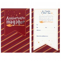 CARTES INVITATION ANNIVERSAIRE SORCIER 11X17CM