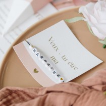 CARTON BRACELET DEMANDE MARRAINE 8.5CM ROSE