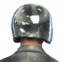 CASQUE BOULE À FACETTES ARGENT DISCO ADULTE
