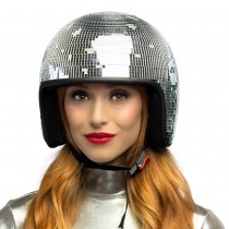 CASQUE BOULE À FACETTES ARGENT DISCO ADULTE