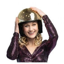 CASQUE BOULE À FACETTES DISCO OR ADULTE