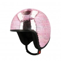 CASQUE BOULE À FACETTES DISCO ROSE ADULTE