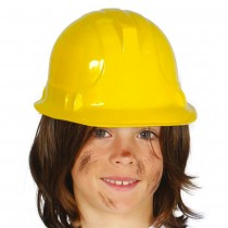 CASQUE CHANTIER OUVRIER JAUNE ENFANT