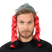 CASQUE GAULOIS LATEX TRESSES NŒUDS OBÉLIX ADULTE