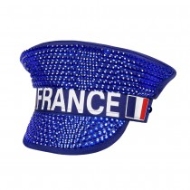 CASQUETTE À STRASS CAPITAINE FRANCE ADULTE