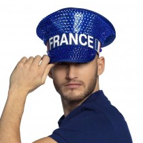 CASQUETTE À STRASS CAPITAINE FRANCE ADULTE