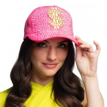 CASQUETTE CAMIONNEUR  ROSE DOLLARS OR ADULTE
