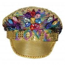 CASQUETTE CAPITAINE LOVE STRASS MULTICOLORE ADULTE