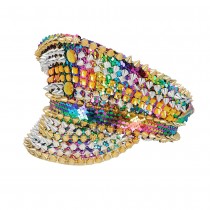 CASQUETTE FIERTÉ CLOUS SEQUINS ARC-EN-CIEL ADULTE