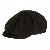 CASQUETTE GAVROCHE COTON BIRMINGHAM NOIR ADULTE