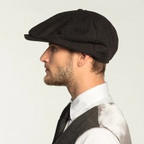 CASQUETTE GAVROCHE COTON BIRMINGHAM NOIR ADULTE