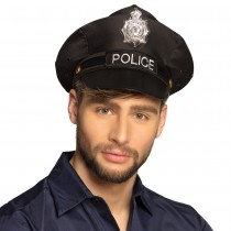 CASQUETTE NOIRE OFFICIER DE POLICE ADULTE