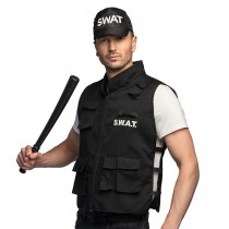CASQUETTE NOIRE SWAT TAILLE AJUSTABLE