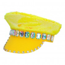 CASQUETTE SEQUIN RÉVERSIBLE JAUNE ADULTE