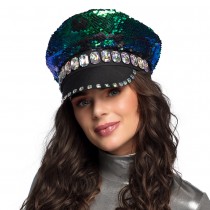 CASQUETTE SEQUIN RÉVERSIBLE NOIR ADULTE