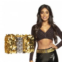 CEINTURE DISCO SEQUIN OR