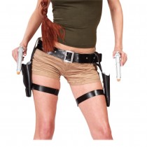 CEINTURE DOUBLE HOLSTER CUISSES AVEC PISTOLETS