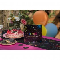 CENTRE DE TABLE BOIS ANNIVERSAIRE MULTI 20CM NOIR