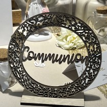 CENTRE DE TABLE BOIS COMMUNION 14.5X14X4CM NATURE