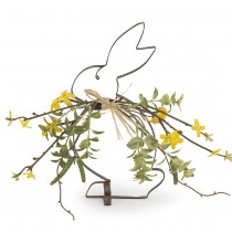 CENTRE DE TABLE FER LAPIN JASMIN 26CM JAUNE