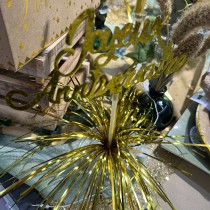 CENTRE DE TABLE JOYEUX ANNIVERSAIRE OR