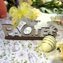 CENTRE DE TABLE PAQUES LAPIN BUCHETTE 10X20X2.5CM