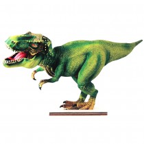 CENTRE DE TABLE T-REX JURASSIC BOIS 24X15CM VERT