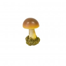 CHAMPIGNON BOLET DÉCO RÉSINE 7.2X4.5X5.8CM BRUN