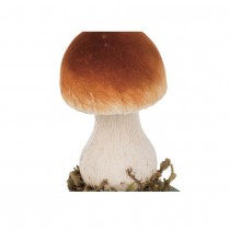 CHAMPIGNON DÉCO SOCLE BOIS MOUSSE 10X8X13CM BRUN