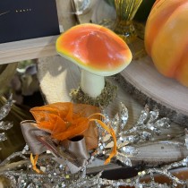 CHAMPIGNON ORONGE VINEUSE DÉCO RÉSINE 6.5CM ORANGE