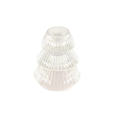CHANDELIER VERRE STRIÉ SAPIN 6X8CM TRANSPARENT