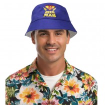 CHAPEAU BOB HUMOUR BEER MAN BLEU ADULTE