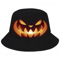 CHAPEAU BOB NOIR CITROUILLE EFFRAYANTE ADULTE