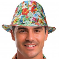 CHAPEAU BORSALINO FAUNE FLORE TROPICALE ADULTE