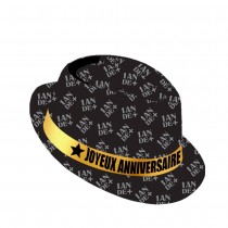 CHAPEAU BORSALINO NOIR JOYEUX ANNIVERSAIRE