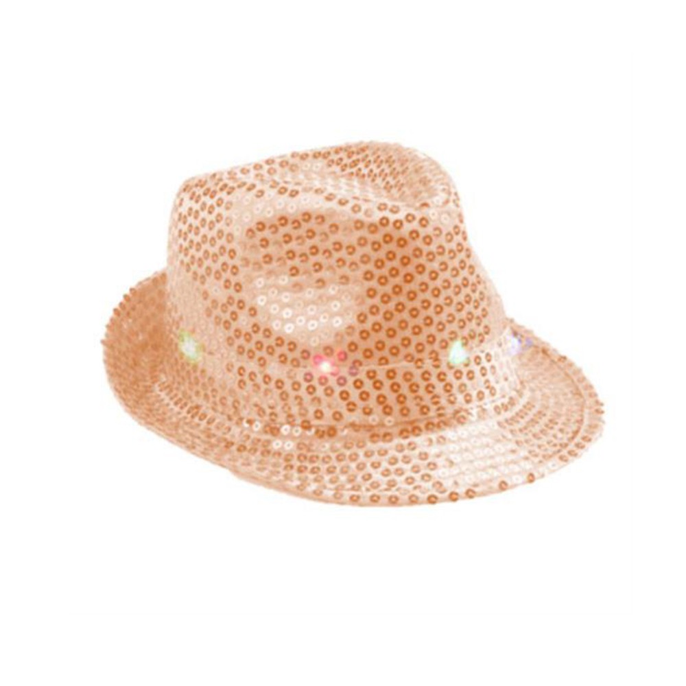 Chapeau à sequin Led Or