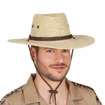 CHAPEAU COWBOY AVENTURIER NATURE CORDELETTE ADULTE