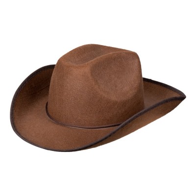 CHAPEAU COWBOY FEUTRE MARRON ADULTE