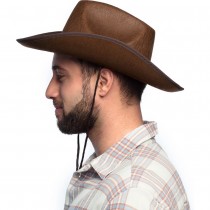 CHAPEAU COWBOY FEUTRE MARRON ADULTE