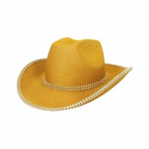 CHAPEAU COWBOY PAILLETÉ OR STRASS GLAMOUR ADULTE
