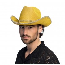 CHAPEAU COWBOY PAILLETÉ OR STRASS GLAMOUR ADULTE