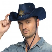 CHAPEAU COWBOY SHERIFF TENNESSEE BLEU ADULTE