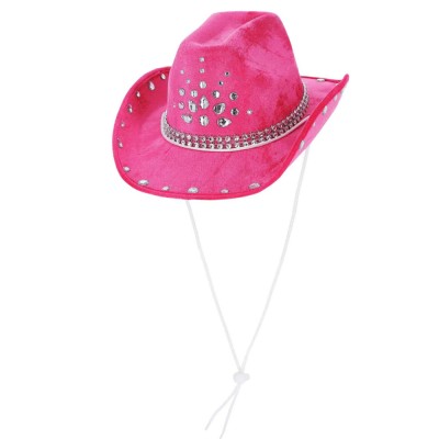 Chapeau cow boy plume rose - Déguisements et accessoires - Esprit de fête