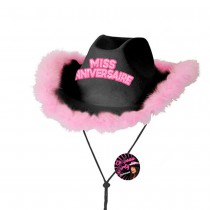 CHAPEAU GIRLY MISS ANNIVERSAIRE NOIR