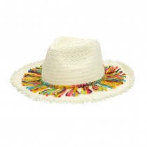 CHAPEAU PANAMA PAILLE BOHÈME PLAGE FRANGES ADULTE
