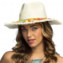 CHAPEAU PANAMA PAILLE BOHÈME PLAGE FRANGES ADULTE
