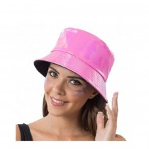 CHAPEAU SEAU BOB HIP-HOP IRISÉ ROSE ADULTE