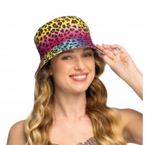 CHAPEAU SEAU BOB LÉOPARD MULTICOLORE ADULTE