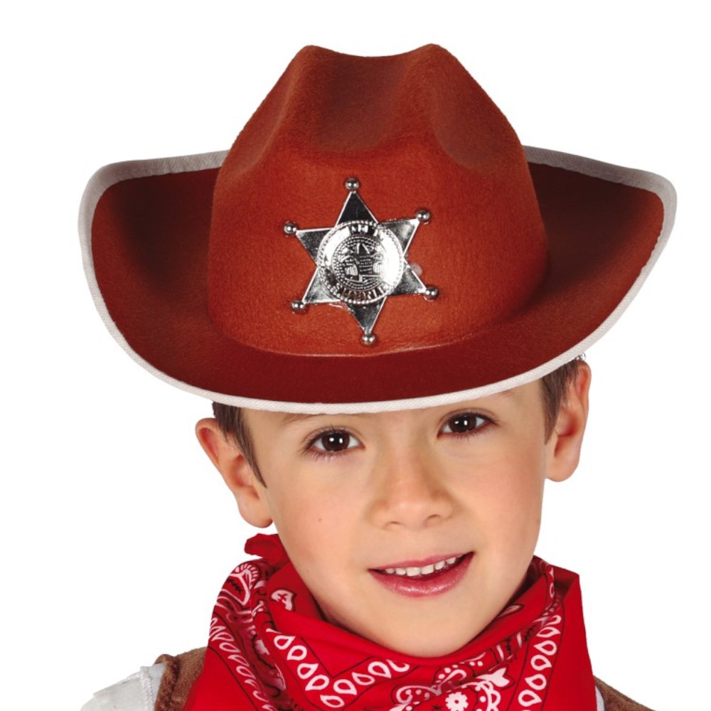 Chapeau de cowboy pour enfants, marron