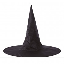 CHAPEAU SORCIÈRE TOILE 45X35CM NOIR ADULTE